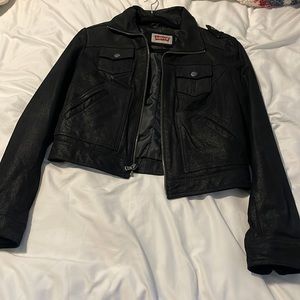 Levi’s womens black leather jacket